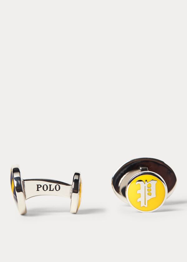 Men's Polo Ralph Lauren Striped Enamel Cufflinks | 978531KSP